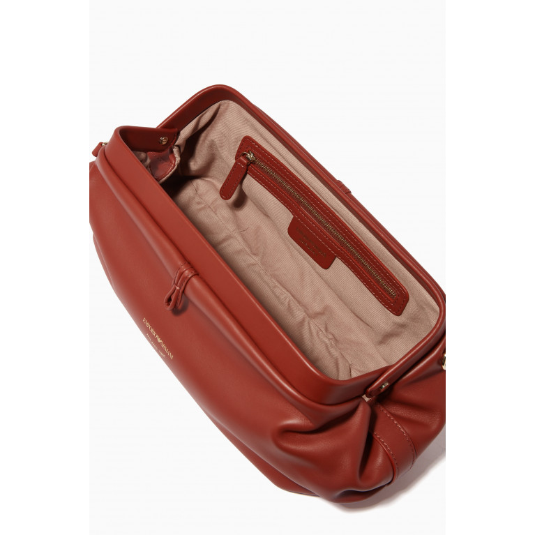 Emporio Armani - Crossbody Bag in Calf Leather Brown