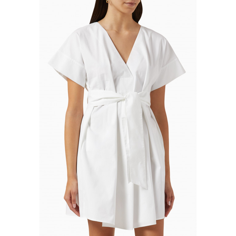 Emporio Armani - Belted Mini Dress in Cotton White