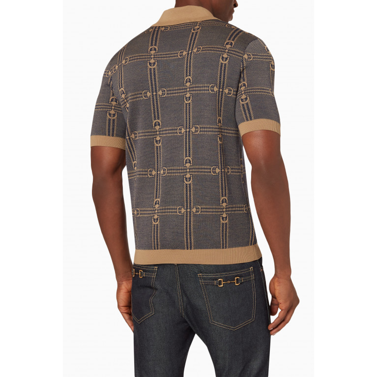 Gucci - Polo Shirt in Horsebit Jacquard Wool-knit