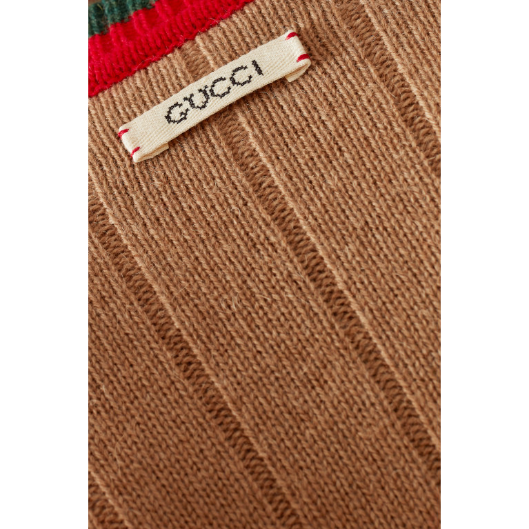 Gucci - Web Sweater in Camel-hair Knit