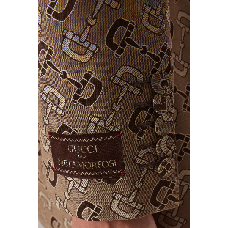 Gucci - Maxi Horsebit Logo-motif Jacket in Cotton-canvas