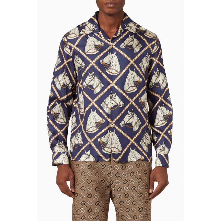 Gucci - Equestrian Print Shirt in Silk