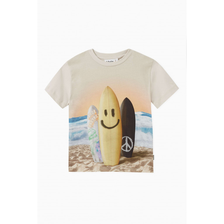 Molo - Surfboard Smile T-shirt in Organic Cotton Yellow