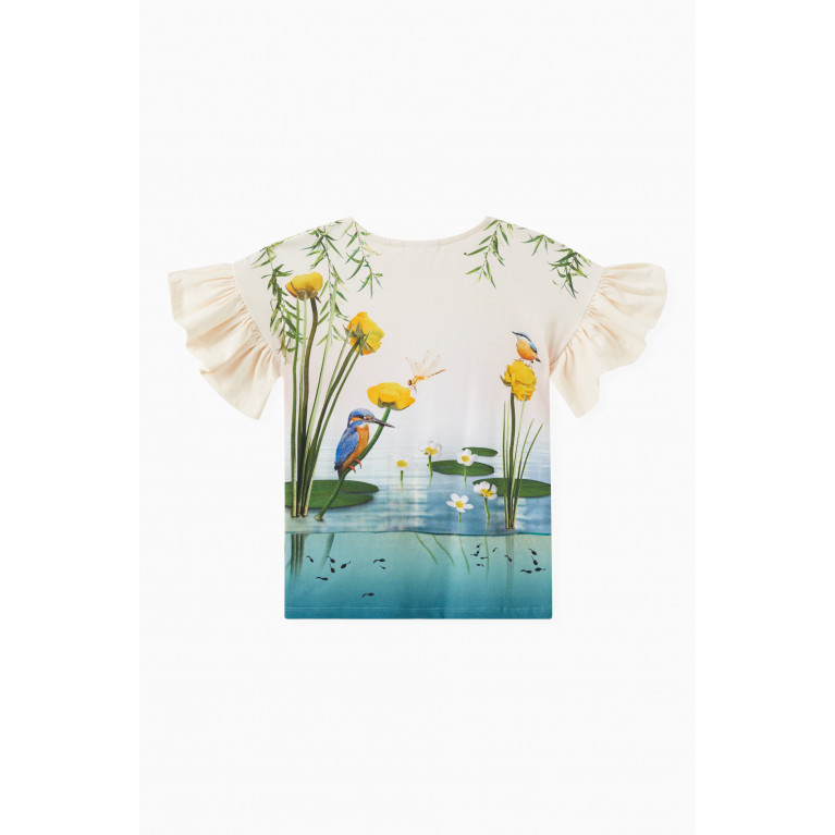 Molo - Floral Print T-shirt in Organic Cotton Blend