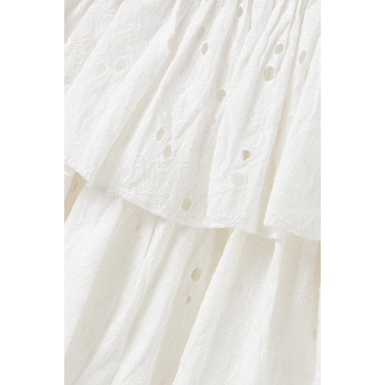 Molo - Tiered Mini Skirt in Cotton White