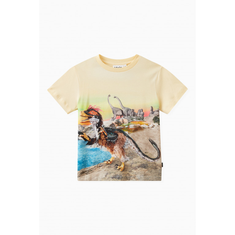 Molo - Rame Sky Dino T-shirt in Organic Cotton Yellow