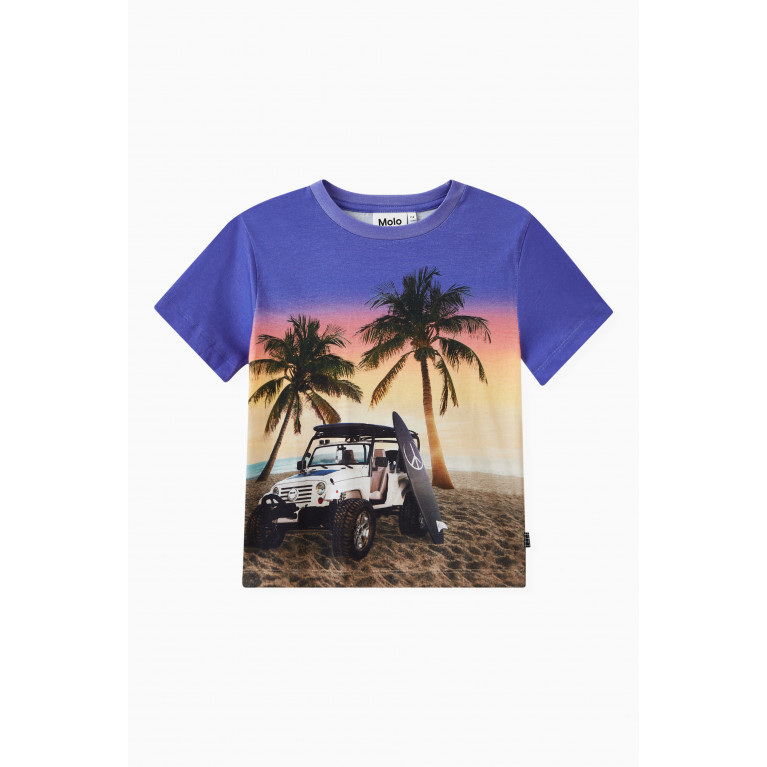 Molo - Beach Printed T-shirt in Organic Cotton Purple