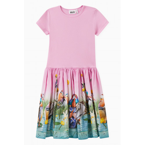 Molo - Cissa Printed Dress in Organic Cotton Pink