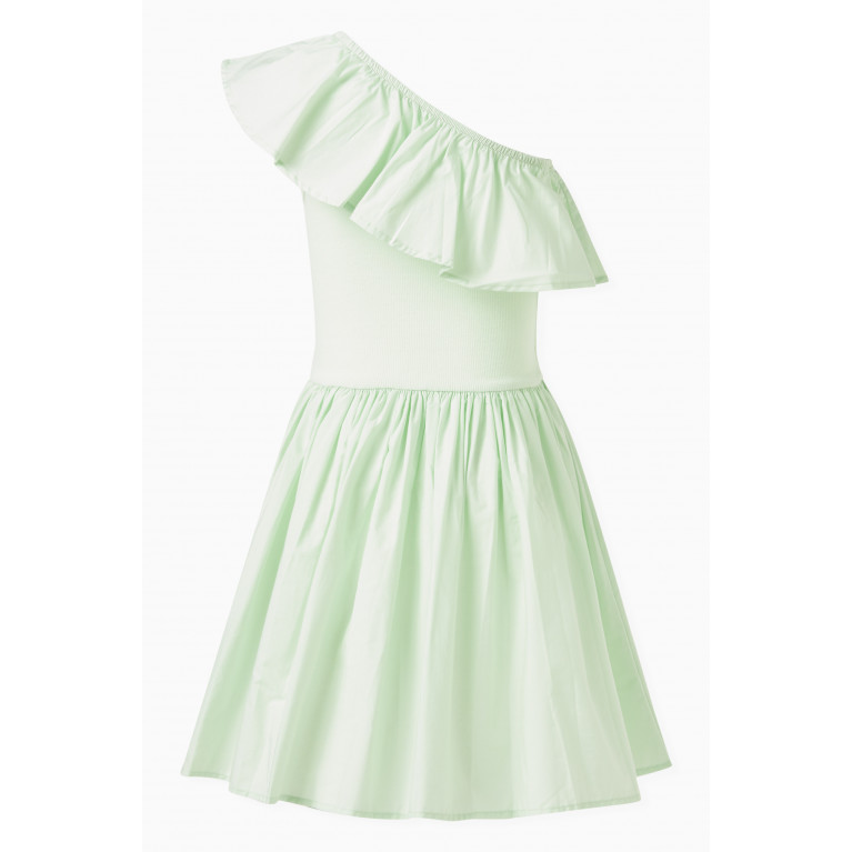 Molo - Chloey One-Shoulder Dress in Organic Cotton Green