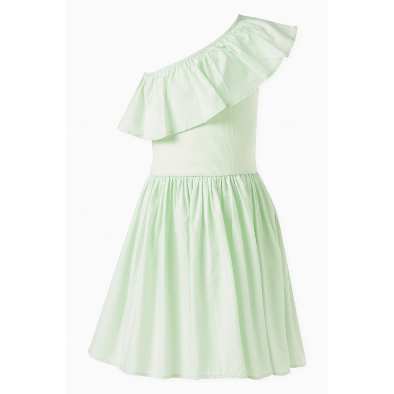 Molo - Chloey One-Shoulder Dress in Organic Cotton Green