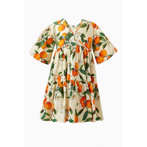 Molo - Mandarin-print Dress in Organic Cotton