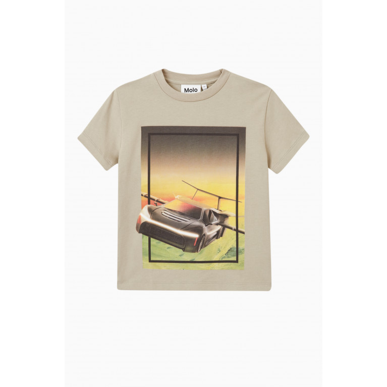 Molo - Flying Car T-shirt in Organic Cotton Green