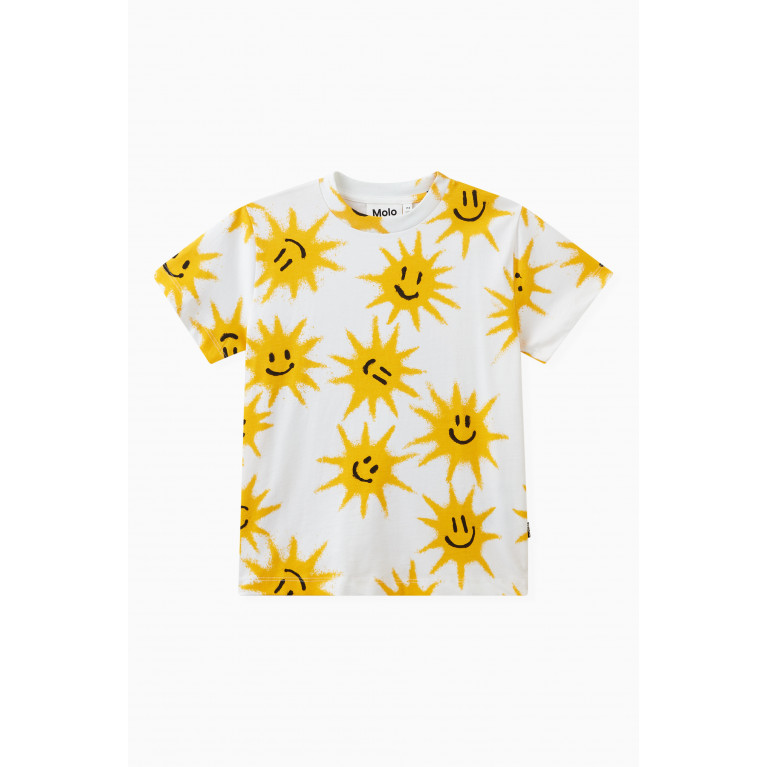 Molo - Roxo Happy Suns T-shirt in Organic Cotton Yellow