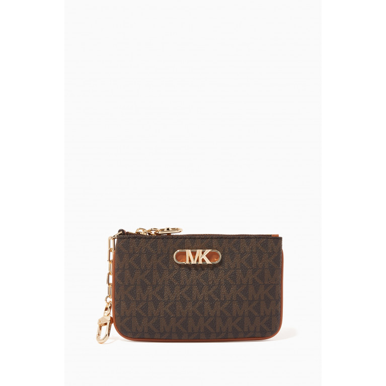 MICHAEL KORS - Small Parker Key & Card Holder in Signature Canvas