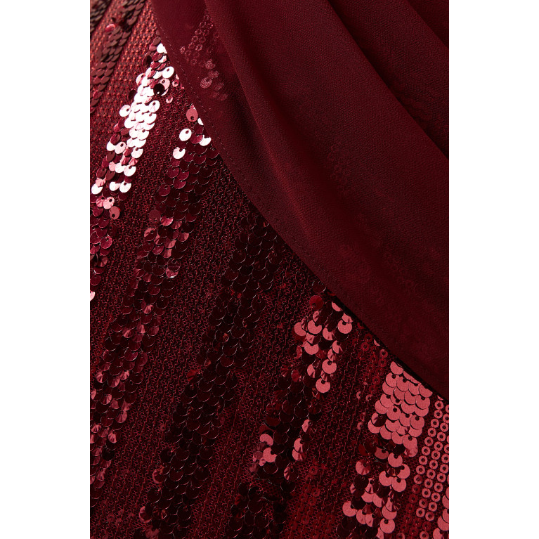 Amri - Off-shoulder Midi Dress Red