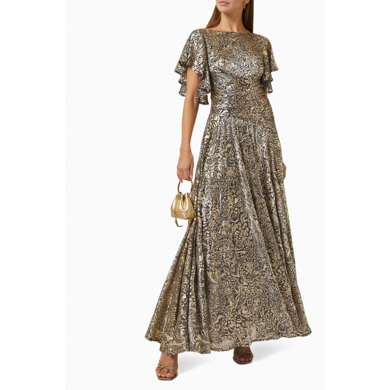 Amri - Textured Metallic Maxi Dress