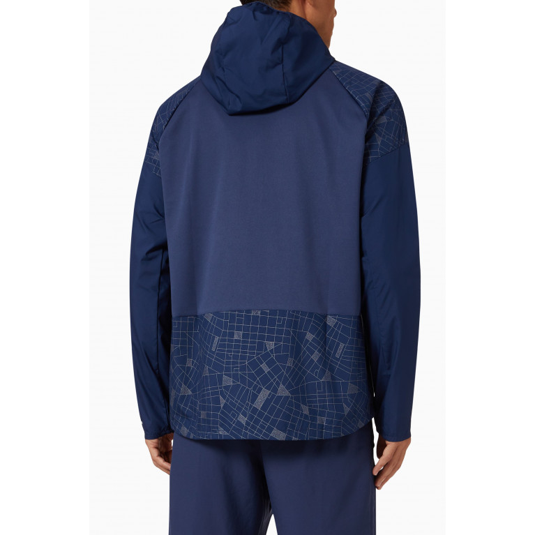 Nike Running - Hooded Jacket in Nylon Blue