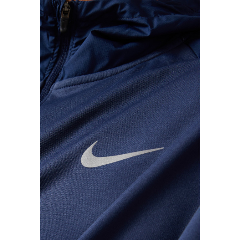 Nike Running - Hooded Jacket in Nylon Blue