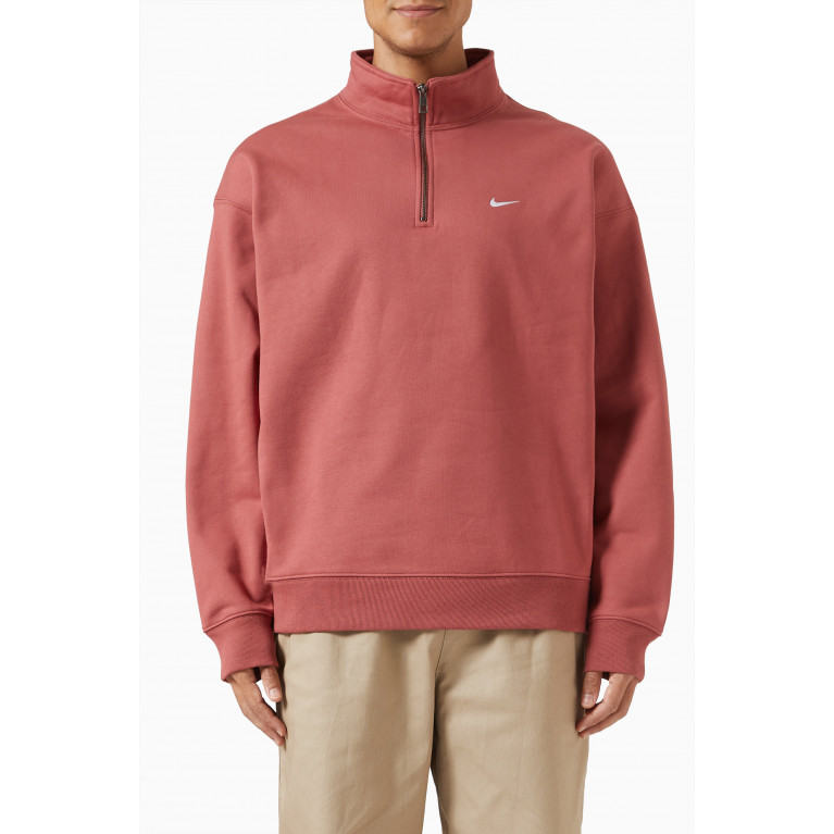 Nike - Solo Swoosh Quarter-zip Sweatshirt in Cotton-poly Blend French Terry