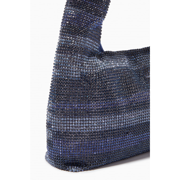 Kara - Mini Striped Shoulder Bag in Crystal Mesh