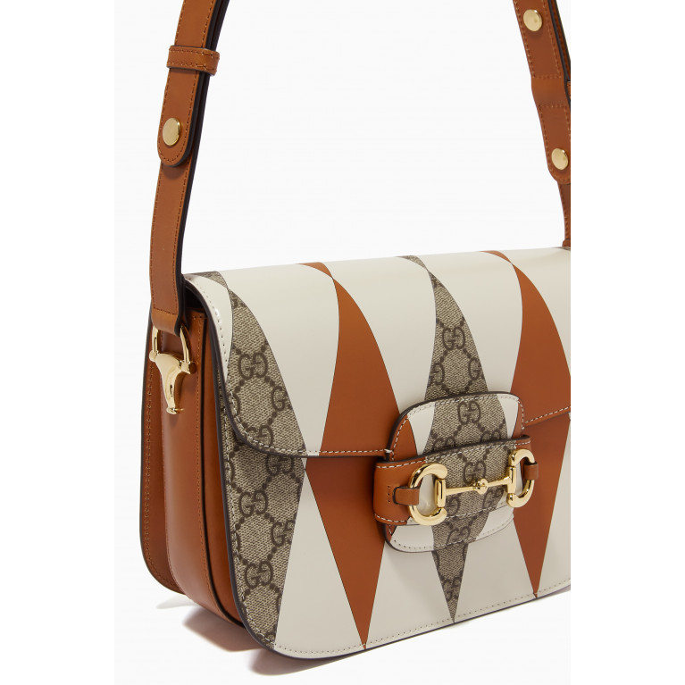 Gucci - Small Horsebit 1955 Shoulder Bag in GG Supreme Canvas & Leather