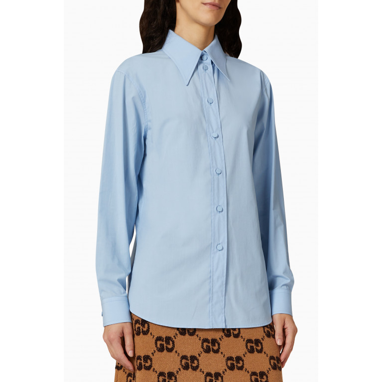 Gucci - Shirt in Cotton Poplin Blue