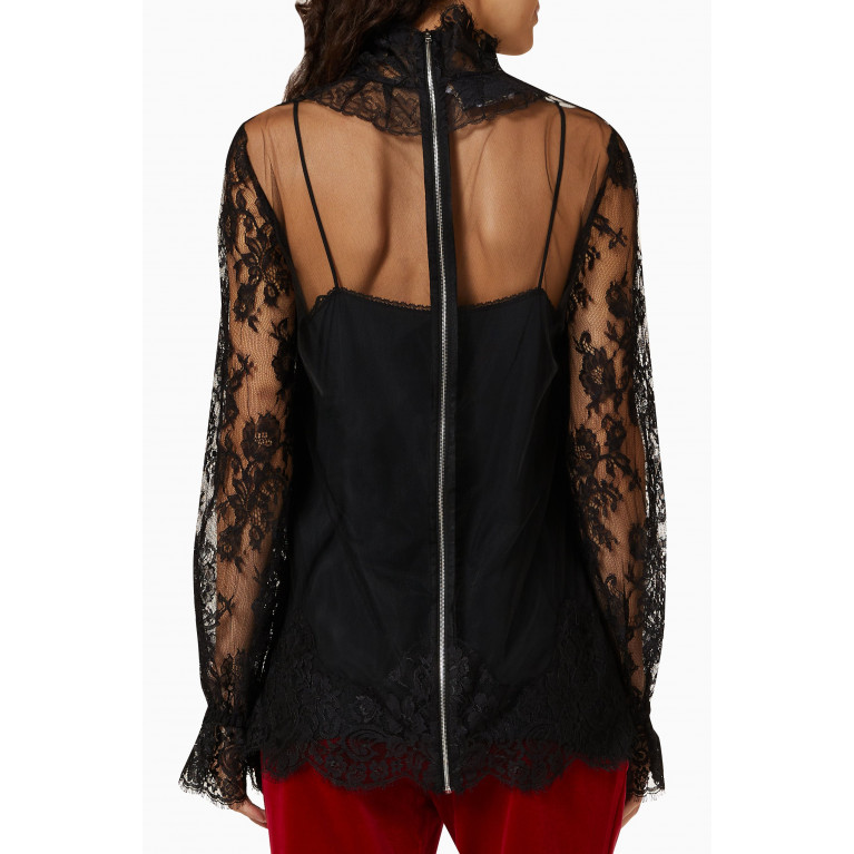 Gucci - Lace & Tulle Blouse in Polyamide