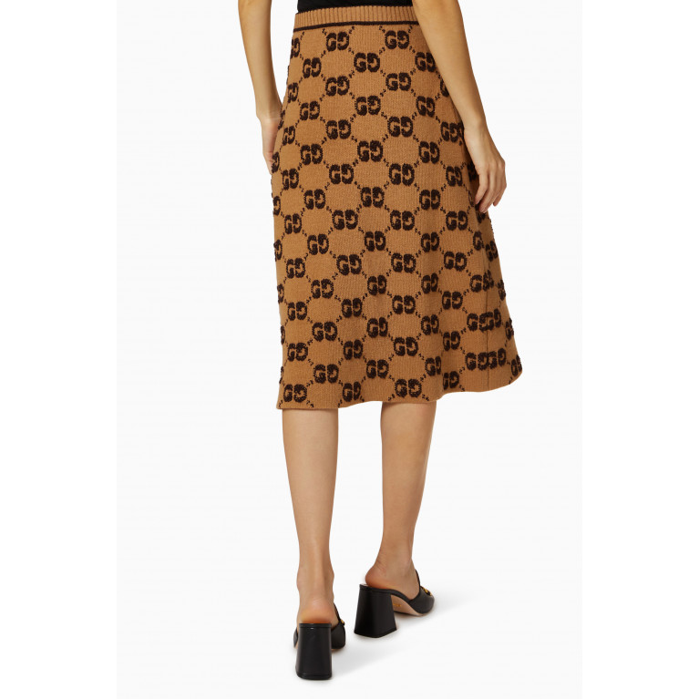 Gucci - GG Logo-jacquard Midi Skirt in Wool Bouclé