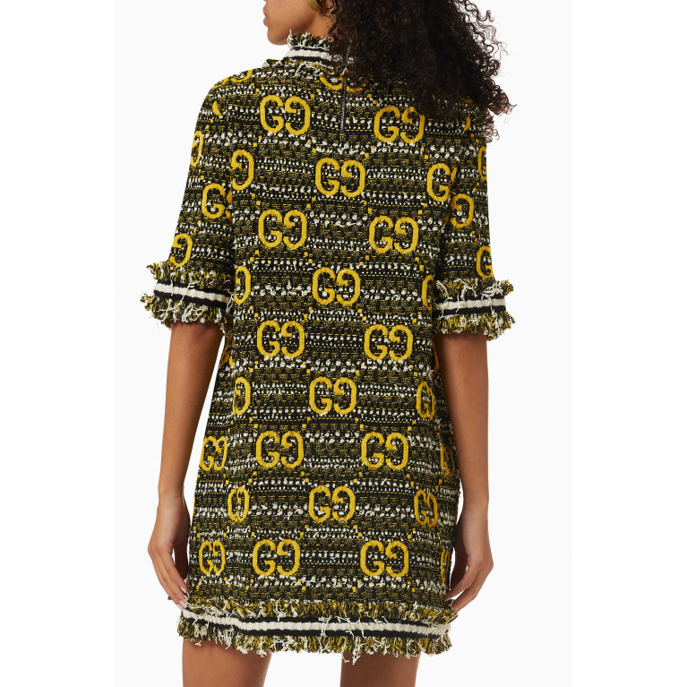 Gucci - GG Fringe-trim Mini Dress in Wool-knit