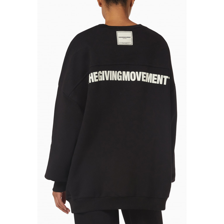 The Giving Movement - Super-oversized Sweatshirt in Organic Fleece Black