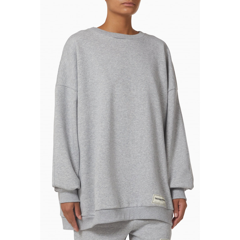 The Giving Movement - Super-oversized Sweatshirt in Organic Fleece Grey