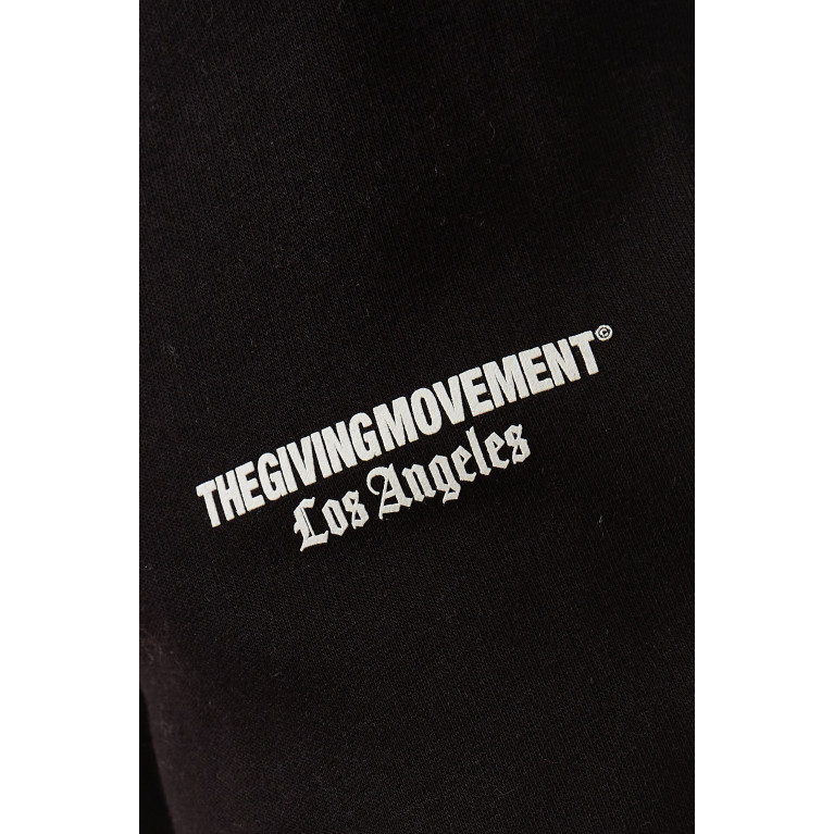 The Giving Movement - LA Print Zip Hoodie in Organic Fleece Black