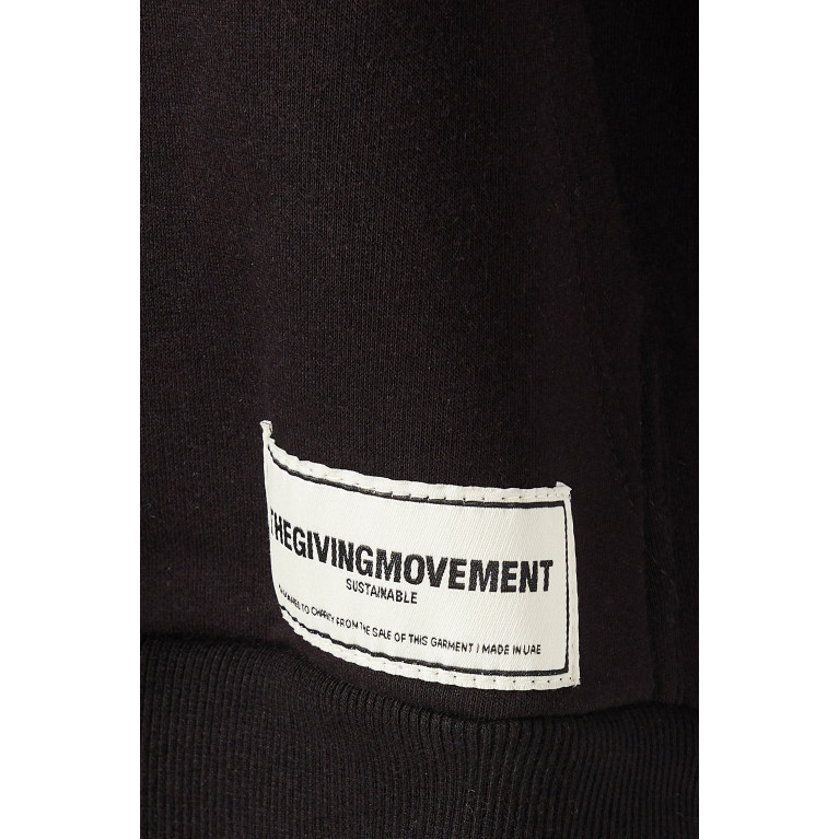 The Giving Movement - Modest Oversized Hoodie in Organic Fleece Black