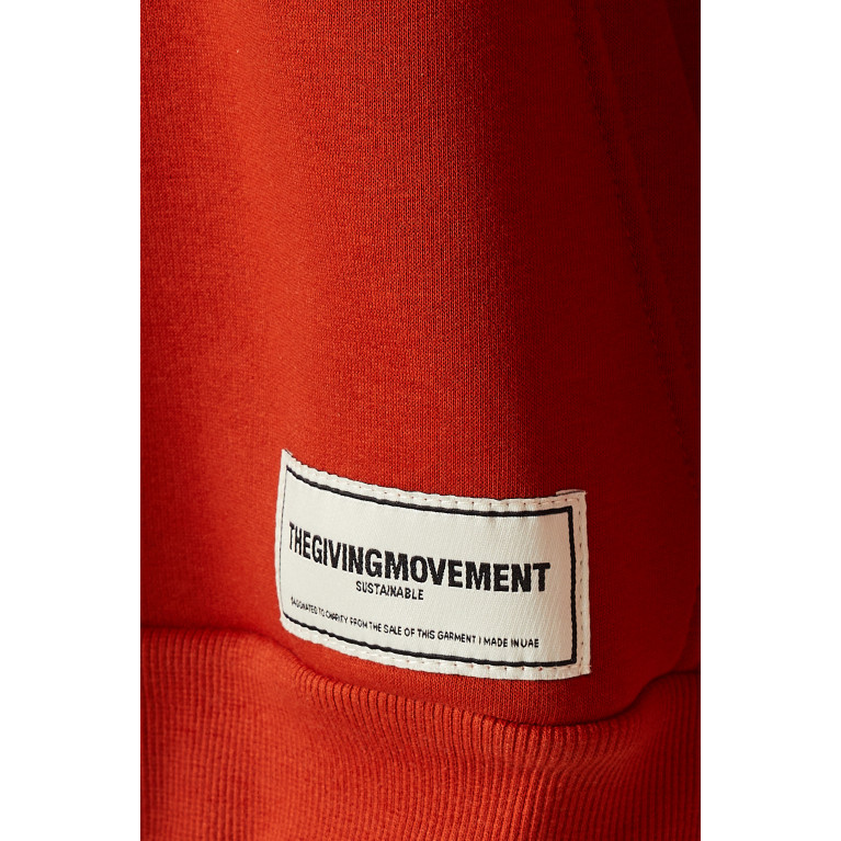 The Giving Movement - Modest Oversized Hoodie in Organic Fleece Orange