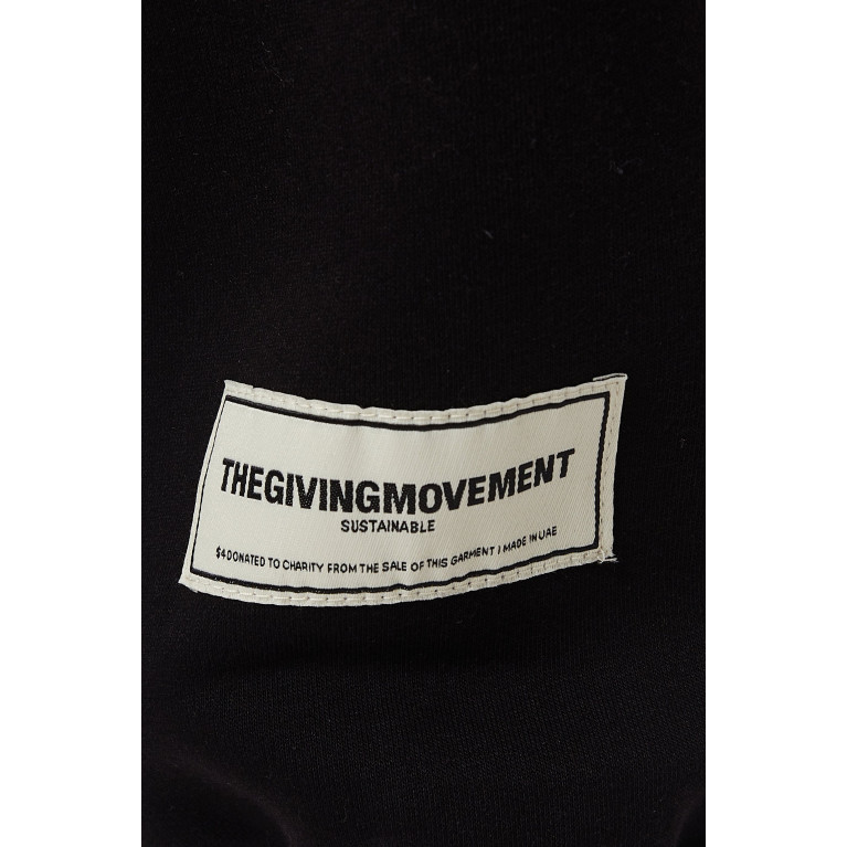 The Giving Movement - LA Print Sweatpants in Organic Fleece Black