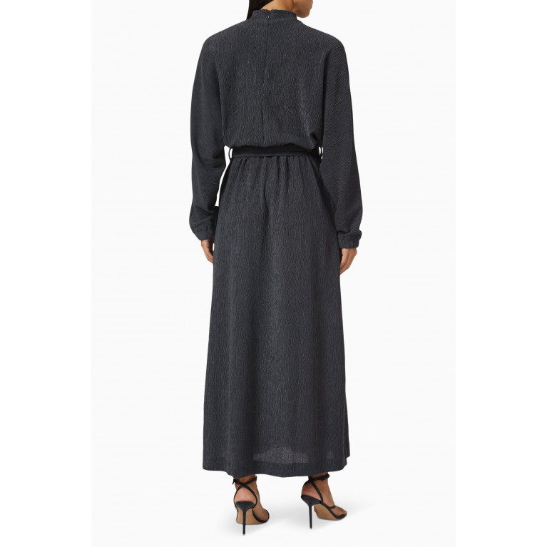 The Giving Movement - Modest Batwing-sleeve Maxi Dress in RE-CRINK100© Grey