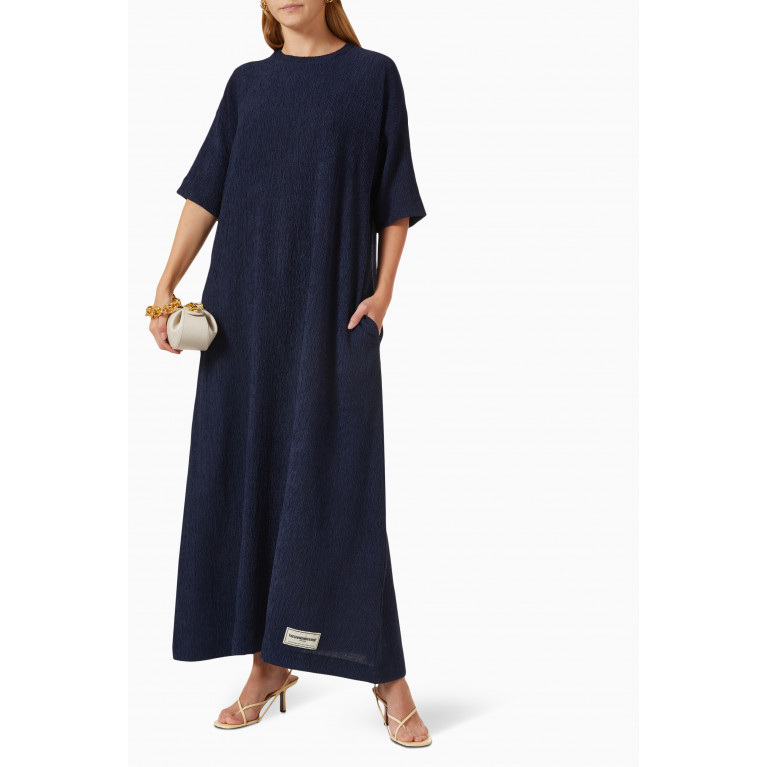 The Giving Movement - Modest Maxi Dress in RE-CRINK100© Blue
