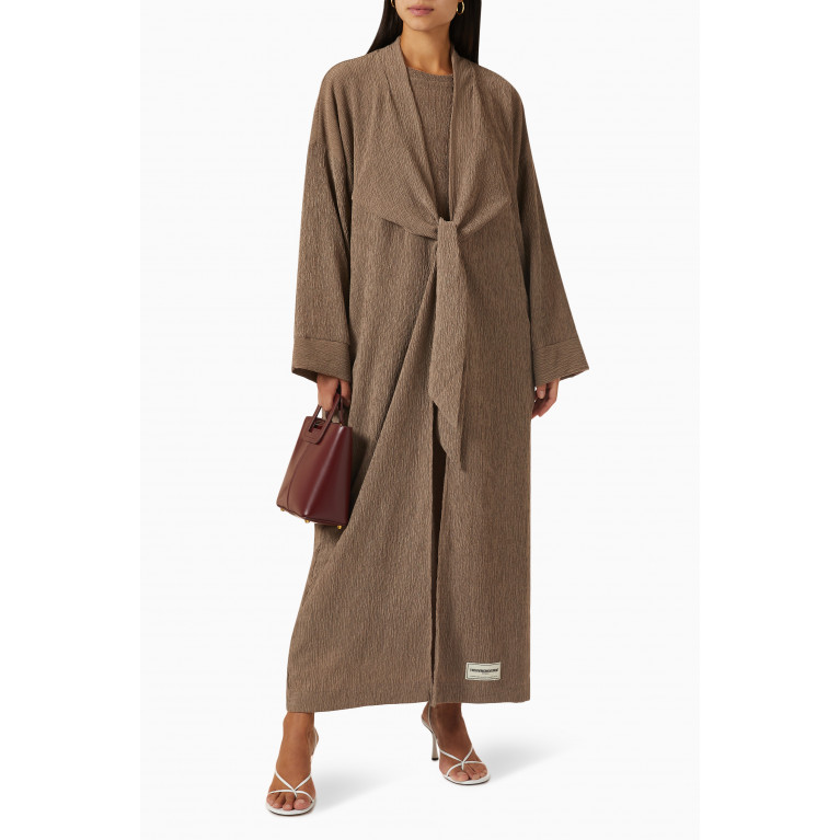 The Giving Movement - Modest Abaya in RE-CRINK100© Brown