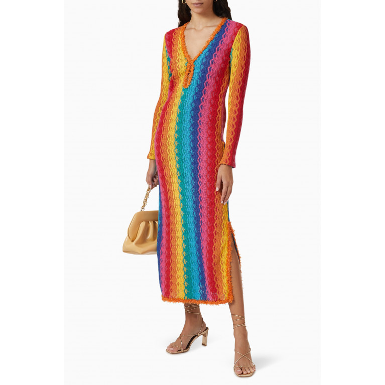 Alexis - Solei Midi Dress in Chevron-knit