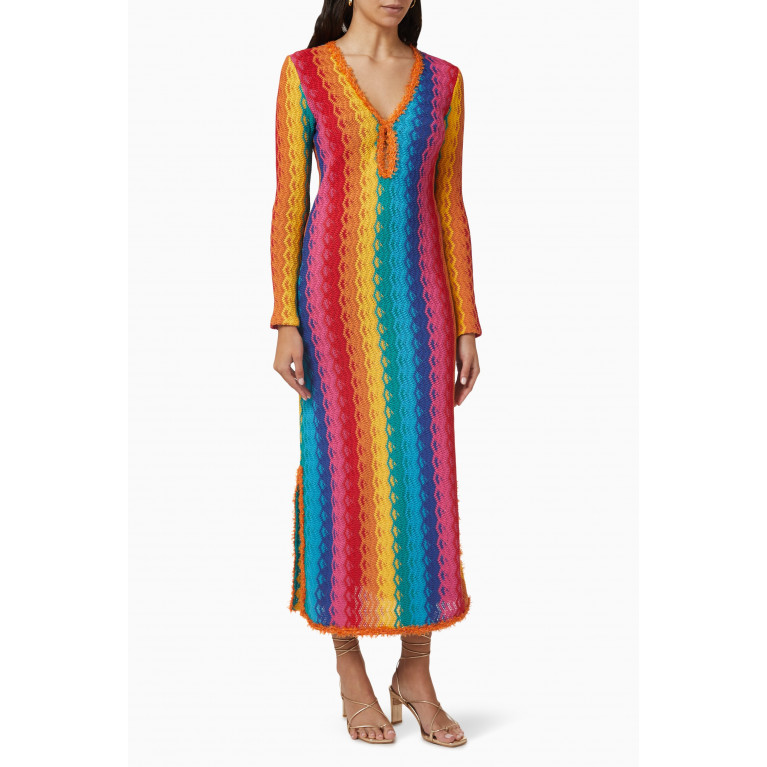 Alexis - Solei Midi Dress in Chevron-knit