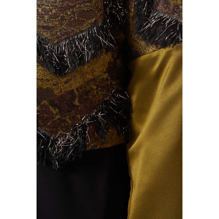 Hukka - Fringe-trimmed Embellished Jacquard Jacket