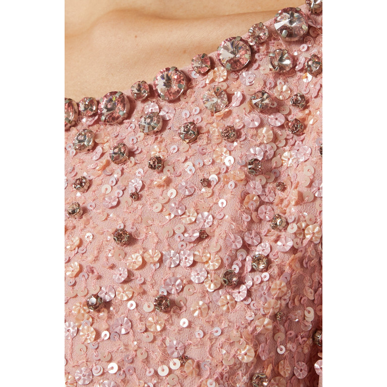 Jenny Packham - Blythe Feather-trim Crystal Mini Dress