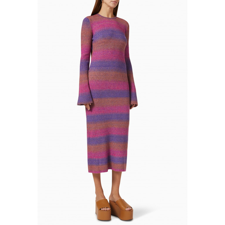 Simon Miller - Axon Striped Midi Dress in Wool-blend Knit