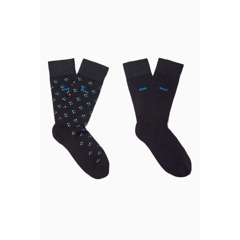Boss - Mini Pattern Socks in Cotton Blend, Set of 2