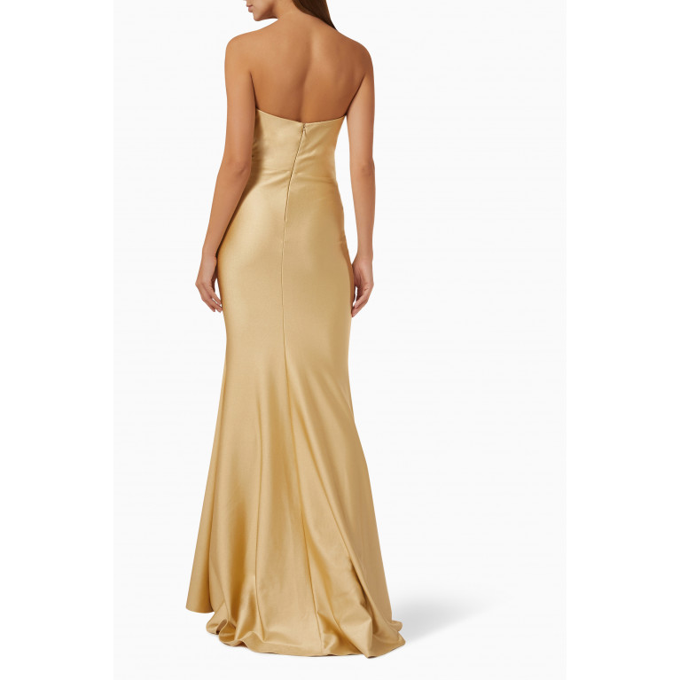 Nicole Bakti - Angle-pleat Bow Gown in Lycra-jersey