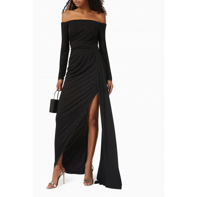 Nicole Bakti - Off-Shoulder Gown in Stretch Crepe