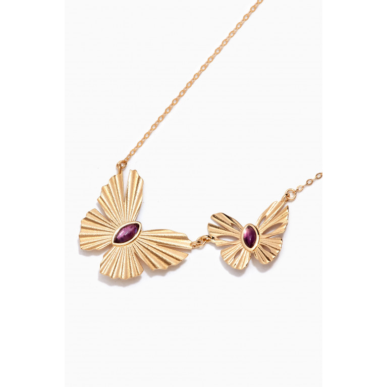 Damas - Farfasha Sunkiss Butterfly Amethyst Necklace in 18kt Gold