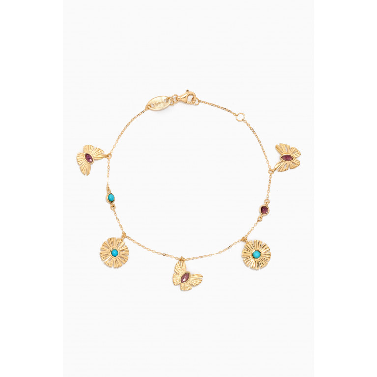 Damas - Farfasha Sunkiss Amethyst & Turquoise Bracelet in 18kt Gold