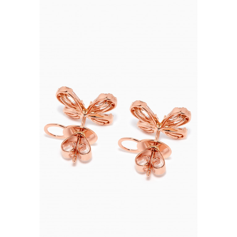 Maison H Jewels - Papillon Diamond Stud Earrings in 18kt Rose Gold Rose Gold