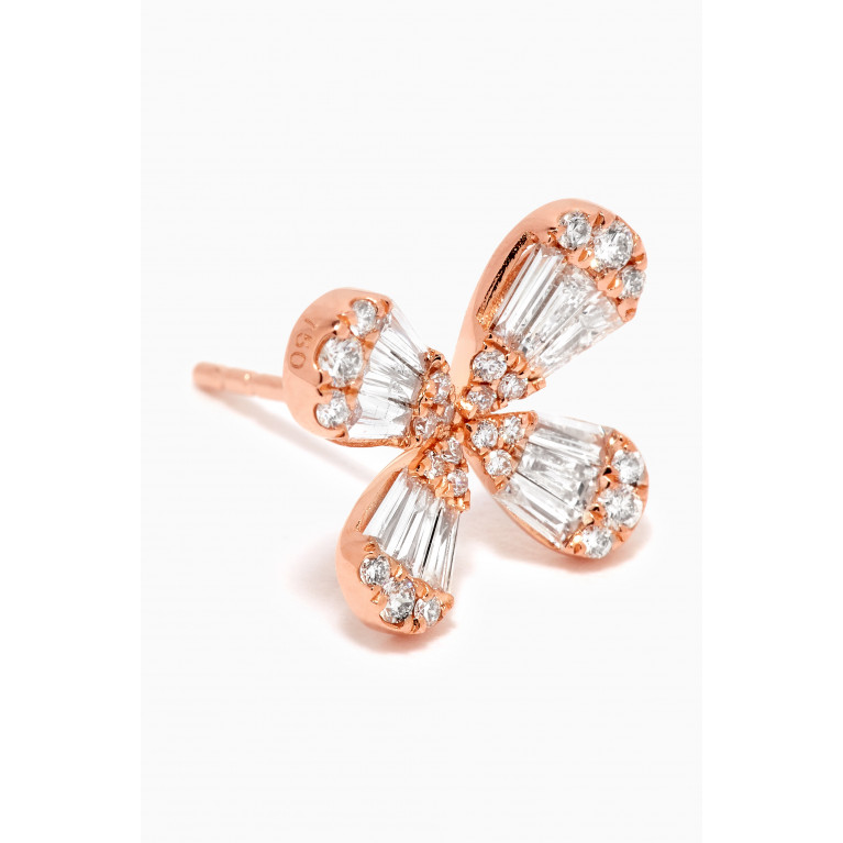 Maison H Jewels - Papillon Diamond Stud Earrings in 18kt Rose Gold Rose Gold